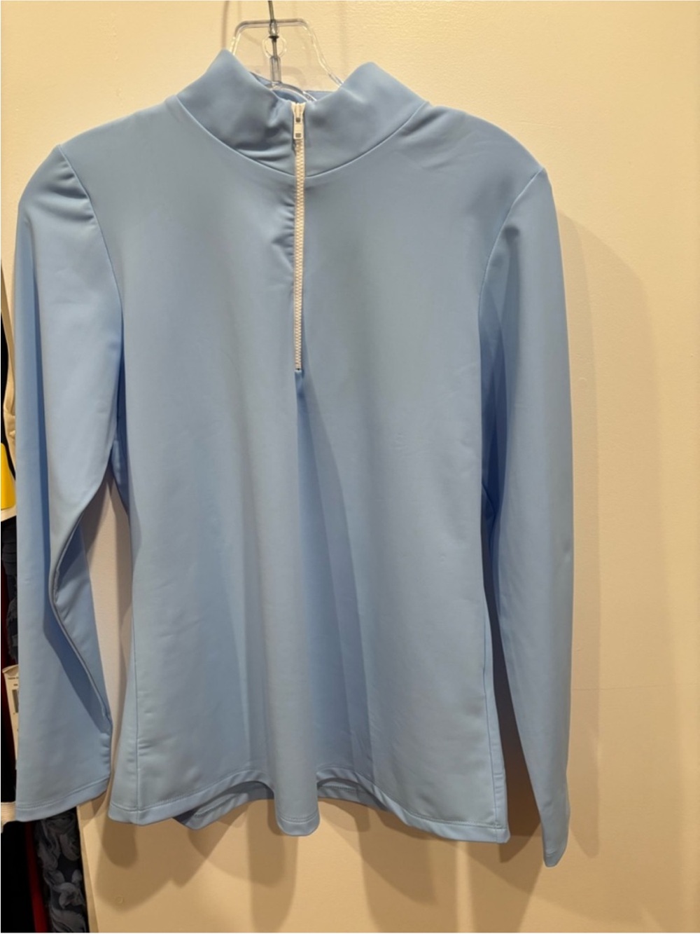 Katherine Way NEW Anna Maria Quarter Zip Pullover Blue Womens XS Activewear